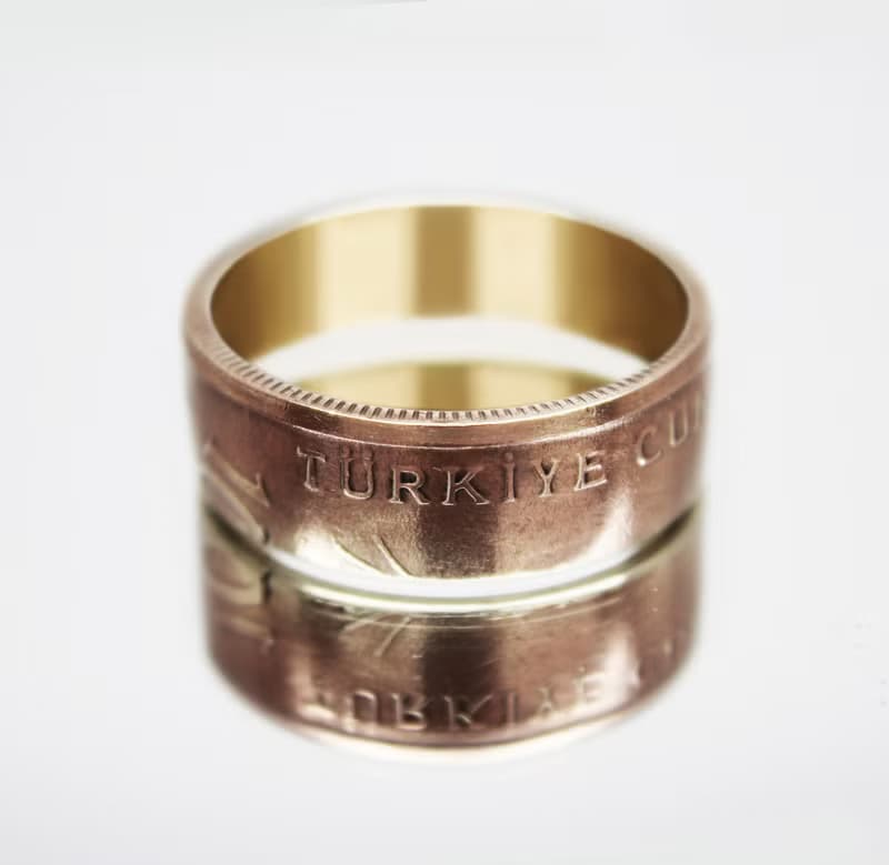 Turkey Coin Ring 100 000 lire 1999-2000 coin rings for men coin rings for women