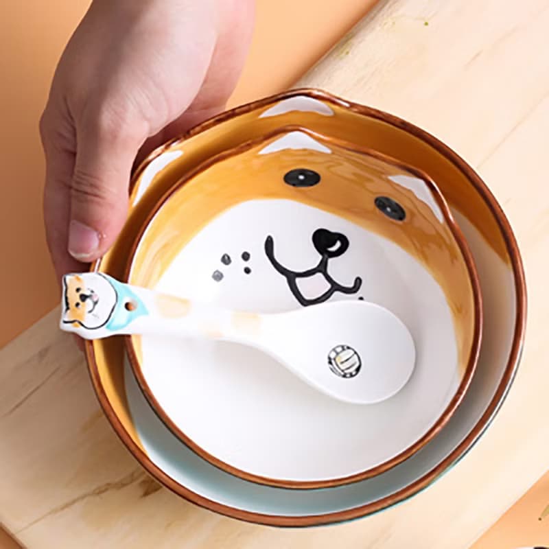 柴犬大學 - 柴犬創意碗盤 柴犬造型大圓盤 柴犬小碗 柴犬大碗