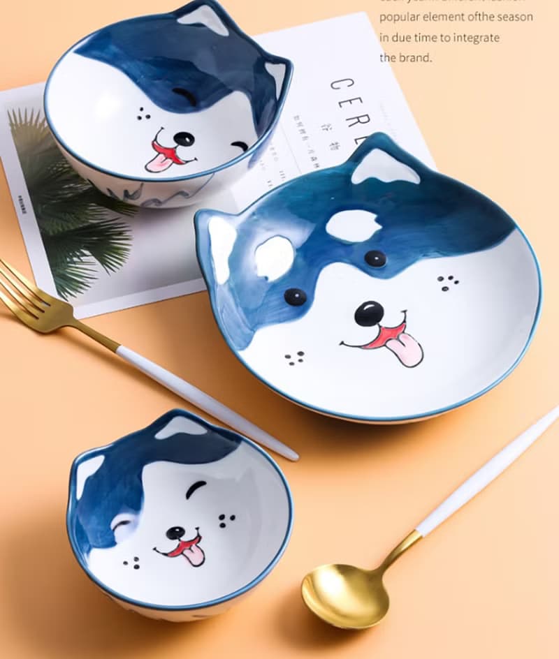 柴犬大學 - 柴犬創意碗盤 柴犬造型大圓盤 柴犬小碗 柴犬大碗