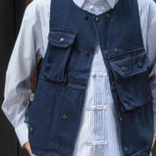 VEST 日系潮流單寧牛仔戶外多口袋馬甲 美式復古VINTAGE工裝背心