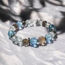 海藍寶 拉長石 水晶 手鏈 手鍊 心靈 情緒 自信心 愛情 風鈴草
