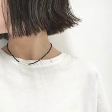 マグネット着脱　ビーズネックレス  　black 3pearl　　チョーカー