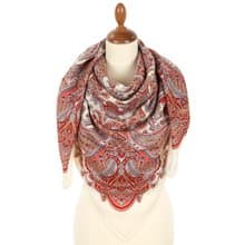 Original Pavlovo Posad Russian Shawl 100% Wool Woolen Scarf 125x125 cm 2038-2 N
