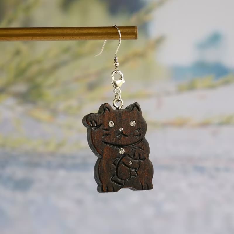 手工木製吊飾  招財貓 吊飾  禮物訂製