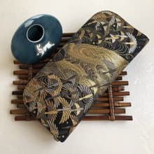 京西陣金襴錦織【旋飛翔鶴圖】-長夾/皮夾/零錢/