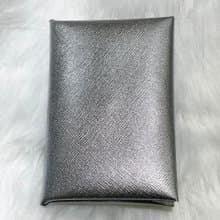真牛皮銀色十字紋質感護照套護照包SS23可加工防丟伸縮掛勾母親節