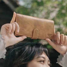 【24hr快速出貨】時尚流線設計真皮長夾-071850 六色 母錢包 長夾