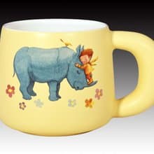 幾米 擁抱 日日馬克杯 犀牛(月黃釉)