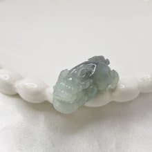 冰膠烏雞 避邪 招財 貔貅手牌 吊墜 | 天然緬甸玉A貨翡翠