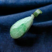糯飄綠花翡翠羽毛項鍊 | 天然緬甸玉翡翠A貨