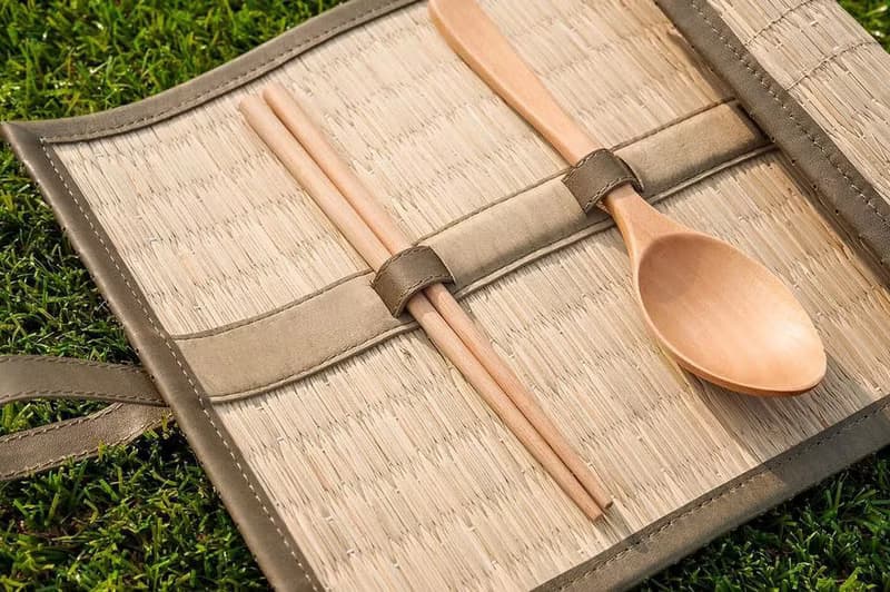 藺草真皮餐具組