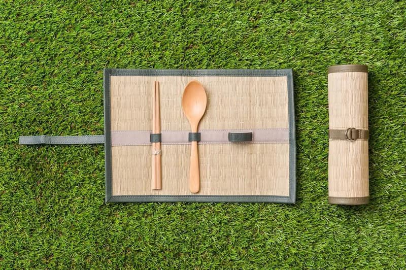 藺草真皮餐具組