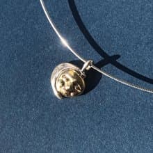 925銀 黃銅 日月同輝項鍊