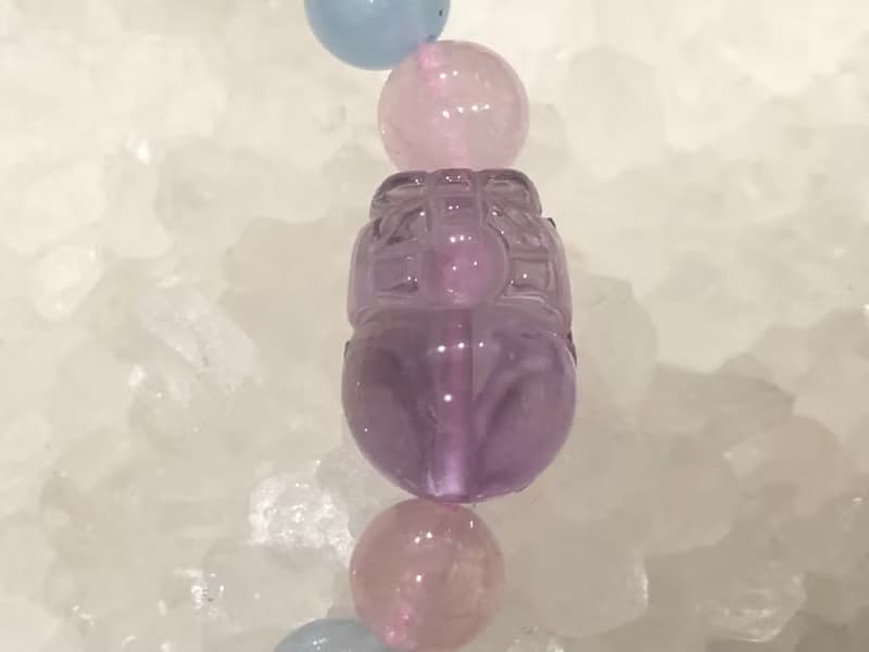 免費開光 天然摩根石招財貔貅手鍊 紫水晶貔貅 摩根石手鍊 招財