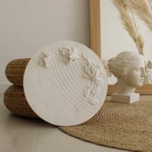 White roses 3d painting, textured wall art, minimalist floral painting