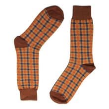 林果良品 格紋紳士襪 卡其黃