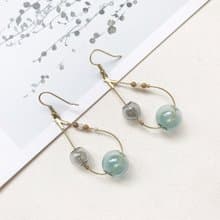 異國泡泡_黃銅耳環_灰與墨綠(可改夾)