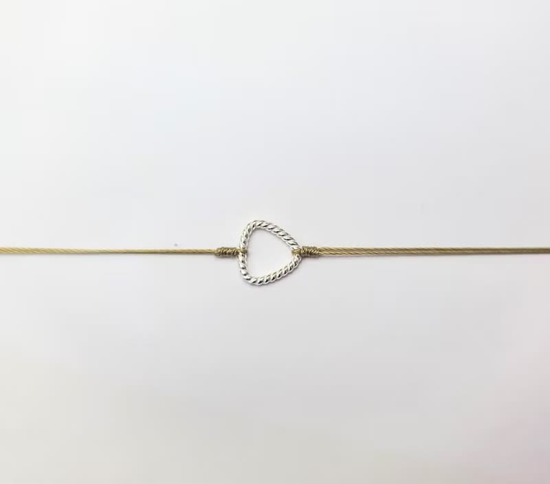 幸福線 純銀 麻花 幾何 三角 紅線 紅繩 手鍊 深卡其