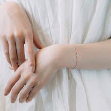 六邊形海藍寶鋯石925純銀手鏈 (銀/玫瑰金/18k金)
