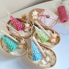 【聖誕禮盒】可甜可鹽組 圍巾小熊+針葉聖誕樹+韓國質感小卡