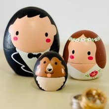 【結婚禮物】新娘新郎套裝 紀念日禮物 手工木製 擺設 小木雕