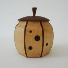八角南瓜型縞茶器　メープル