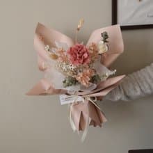 乾燥玫瑰色花束 永生花束 情人節花束