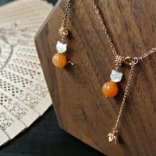 萬聖喵項鍊(紅東陵-小貓款)