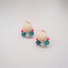 tachibanaya Lotus Japanese TEMARI Jewelry earrings 日本的傳統工藝 手鞠球 刺繡 耳環