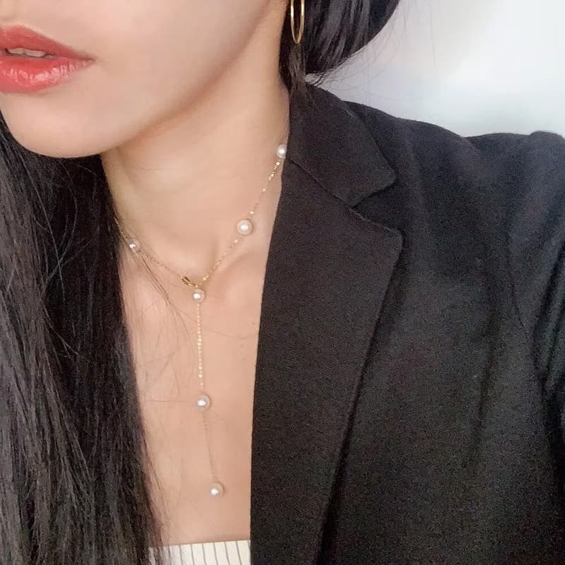 浪漫滿天星18K黃金天然珍珠項鍊