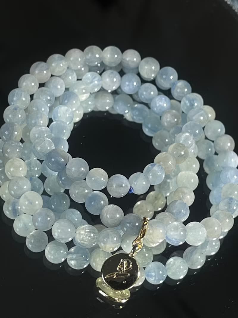 那個溫柔的你 .  藍晶 手鍊 老礦 藍晶 貓眼藍晶