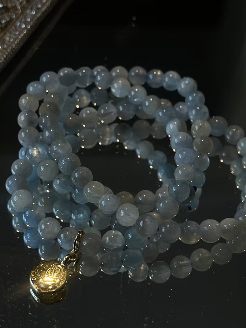 那個溫柔的你 .  藍晶 手鍊 老礦 藍晶 貓眼藍晶