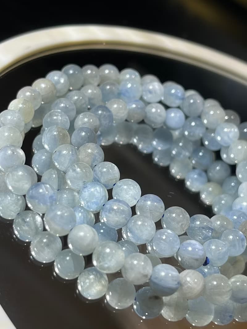 那個溫柔的你 .  藍晶 手鍊 老礦 藍晶 貓眼藍晶