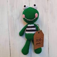 Hand Crochet Funny Green Frog Stuffed Toys Animals Knit Handmade Amigurumi