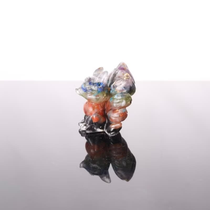 【母親節禮物】療癒彩虹小九尾狐狸-水晶礦石奧剛狐狸小夜燈Orgon