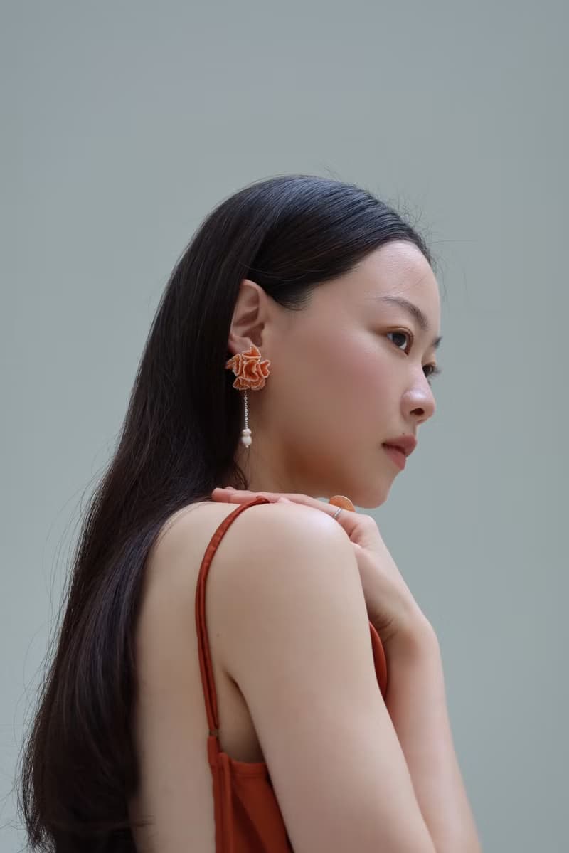 Vingtsix 維羅納粉耳環/耳夾可 樹脂 婚禮耳環 愛心飾品