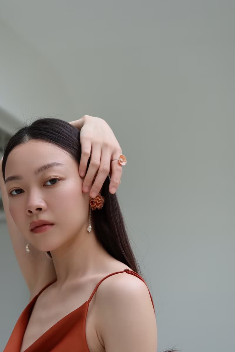 Vingtsix 維羅納粉耳環/耳夾可 樹脂 婚禮耳環 愛心飾品