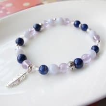 紫水晶 青金石 藍紋瑪瑙 白水晶 925銀【漫遊】舒緩情緒 提升自信