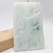 細料溫潤普賢菩薩吊墜 生肖龍蛇守護神 | 天然緬甸玉A貨翡翠