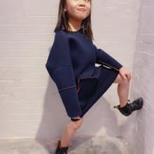 溫暖妳的手配色洋裝(藍)