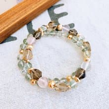 綠幽靈/茶水晶/星芒粉水晶 手作設計款能量水晶手鍊