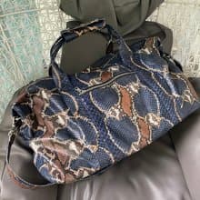 Snakeskin Weekender Duffle Bag Leather Weekender Bag Snakeskin Travel Bag