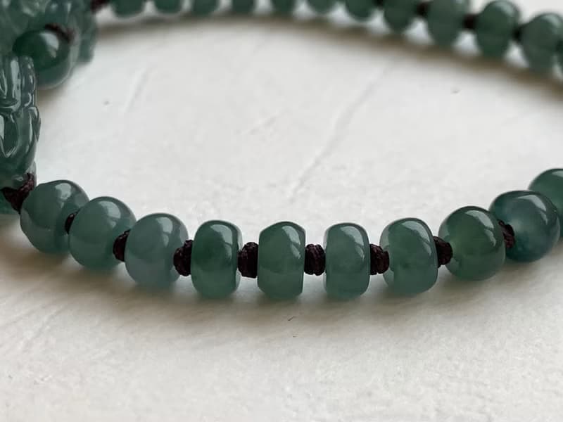 快速出貨 天然藍水翡翠手鍊  招財 貔貅手鍊 迷你款 免費開光