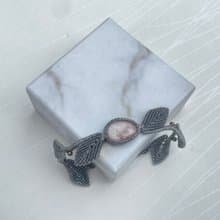 220919 Macrame 南美蠟線 蜜桃月亮石 手鍊