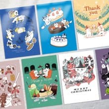 雙面明信片 (生日/感謝/聖誕節/其他)【任選3入】 / 五角星球