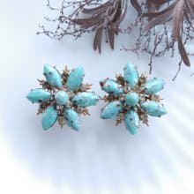 【西洋古董飾品 】花形 唯美古典 夾式耳環