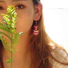 Vintage Pink Crescents Shell Drop Earrings