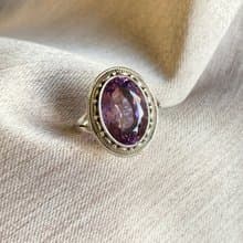天然 紫水晶 戒指 尼泊爾 手工製 925純銀