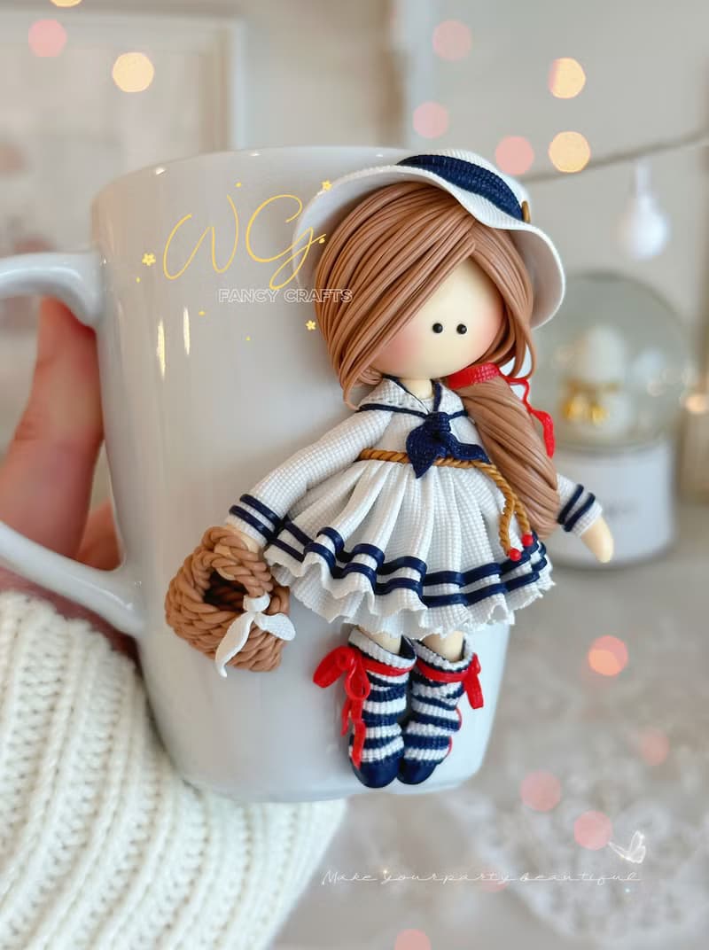 Doll Mug Handmade
