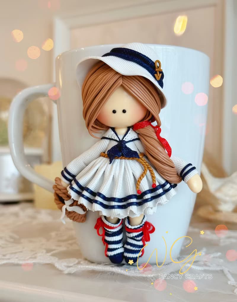 Doll Mug Handmade